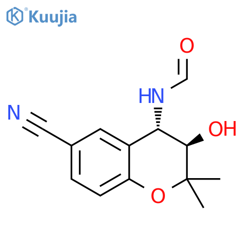 Formamide, N-[(3R,4S)-6-cyano-3,4-dihydro-3-hydroxy-2,2-dimethyl-2H-1-benzopyran-4-yl]-, rel- structure