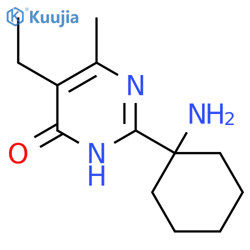 2-(1-aminocyclohexyl)-5-ethyl-6-methyl-1,4-dihydropyrimidin-4-one structure
