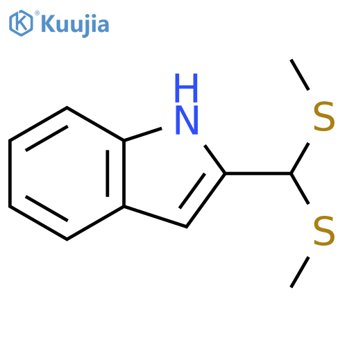 1H-Indole, 2-[bis(methylthio)methyl]- structure