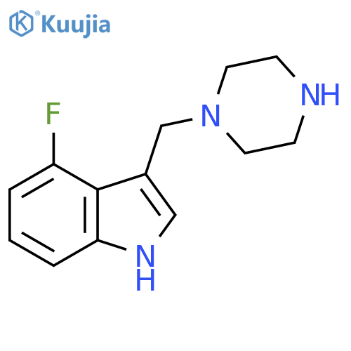 4-fluoro-3-(piperazin-1-yl)methyl-1H-indole structure