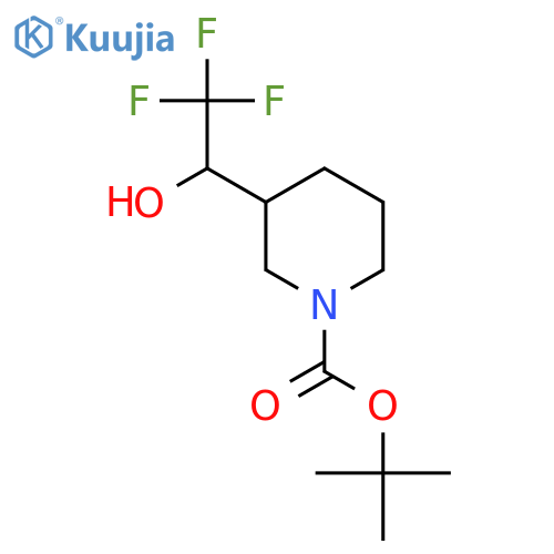 tert-butyl 3-(2,2,2-trifluoro-1-hydroxy-ethyl)piperidine-1-carboxylate structure