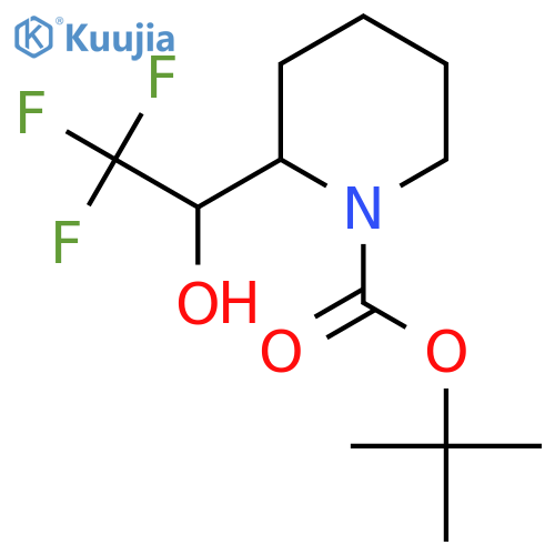 tert-butyl 2-(2,2,2-trifluoro-1-hydroxyethyl)piperidine-1-carboxylate structure