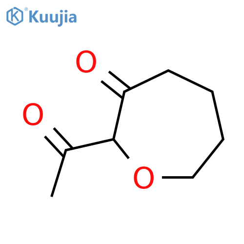 3-Oxepanone, 2-acetyl- (9CI) structure