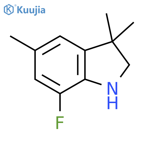 7-fluoro-3,3,5-trimethyl-2,3-dihydro-1H-indole structure