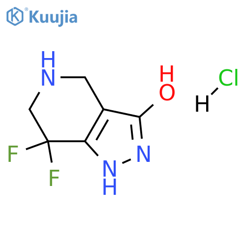 7,7-Difluoro-4,5,6,7-tetrahydro-1H-pyrazolo[4,3-c]pyridin-3-ol hydrochloride structure
