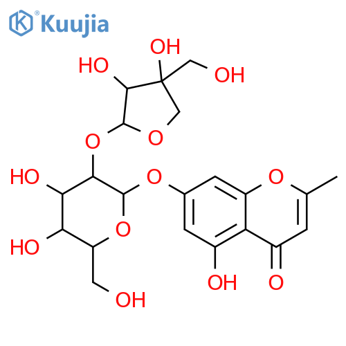 4H-1-Benzopyran-4-one,7-[(2-O-D-apio-b-D-furanosyl-b-D-glucopyranosyl)oxy]-5-hydroxy-2-methyl-(9CI) structure
