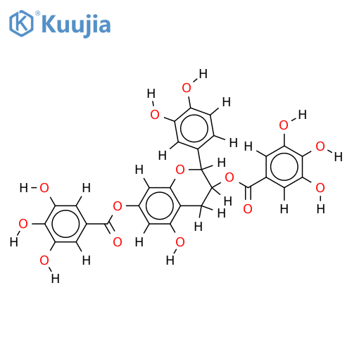 3,7-Bis-O-(3,4,5-trihydroxybenzoyl)-(2R,3S)-3,3',4',5,7-Pentahydroxyflavan structure
