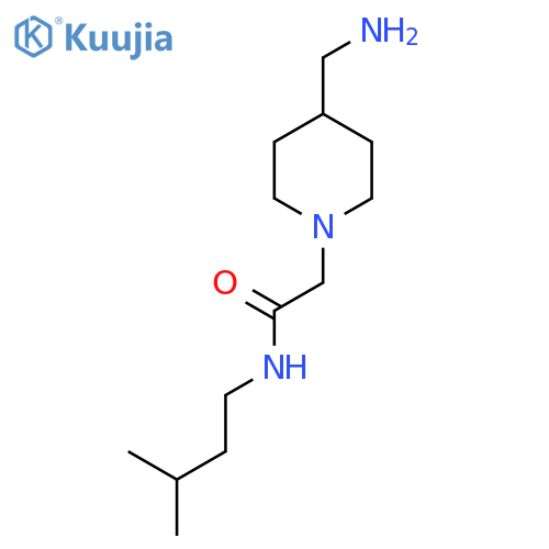 2-[4-(aminomethyl)piperidin-1-yl]-N-(3-methylbutyl)acetamide structure