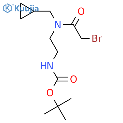 tert-butyl 2-(2-bromo-N-(cyclopropylmethyl)acetamido)ethylcarbamate structure