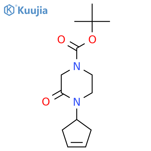 Tert-butyl 4-cyclopent-3-en-1-yl-3-oxopiperazine-1-carboxylate structure