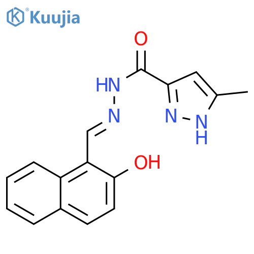 N'-[(1E)-(2-hydroxynaphthalen-1-yl)methylidene]-3-methyl-1H-pyrazole-5-carbohydrazide structure