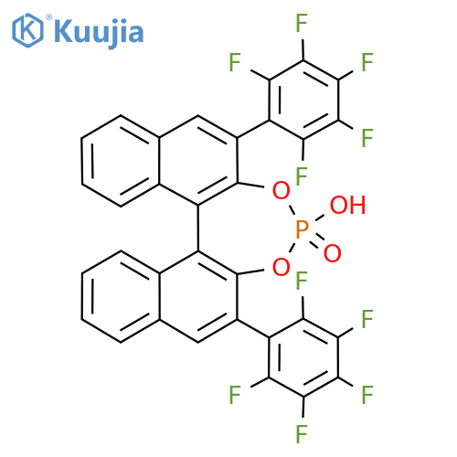 Dinaphtho[2,​1-​d:1',​2'-​f]​[1,​3,​2]​dioxaphosphepin, 4-​hydroxy-​2,​6-​bis(2,​3,​4,​5,​6-​pentafluorophenyl)​-​, 4-​oxide, (11bR)​- structure