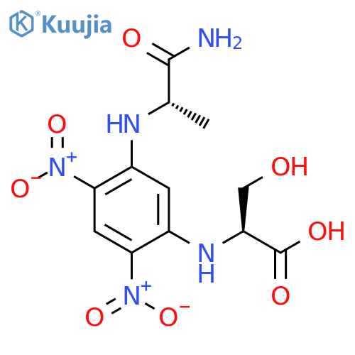 L-Serine, N-[5-[(2-amino-1-methyl-2-oxoethyl)amino]-2,4-dinitrophenyl]-,(S)- structure