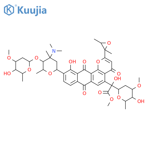 D-altro-Octonic acid,3,7-anhydro-4,8-dideoxy-2-C-[2-(2,3-dimethyloxiranyl)-7,12-dihydro-11-hydroxy-4,7,12-trioxo-10-[2,3,6-trideoxy-4-O-(2,6-dideoxy-3-O-methyl-a-D-ribo-hexopyranosyl)-3-(dimethylamino)-3-C-methyl-a-L-lyxo-hexopyranosyl]-4H-anthra[1,2-b]pyran-5-yl]-5-O-methyl-,methyl ester, (2x)-(9CI) structure