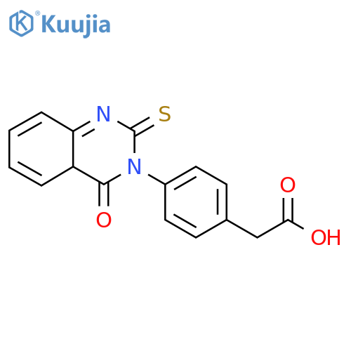 2-[4-(4-oxo-2-sulfanylidene-1,2,3,4-tetrahydroquinazolin-3-yl)phenyl]acetic acid structure