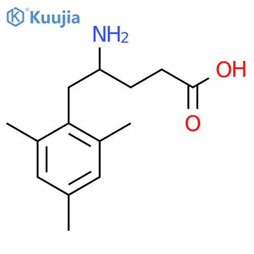 4-amino-5-(2,4,6-trimethylphenyl)pentanoic acid structure
