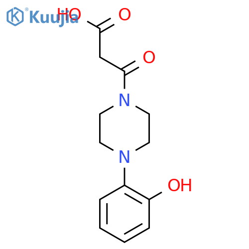 3-4-(2-hydroxyphenyl)piperazin-1-yl-3-oxopropanoic acid structure