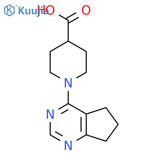 1-(6,7-Dihydro-5H-cyclopenta[d]pyrimidin-4-yl)piperidine-4-carboxylicacid structure