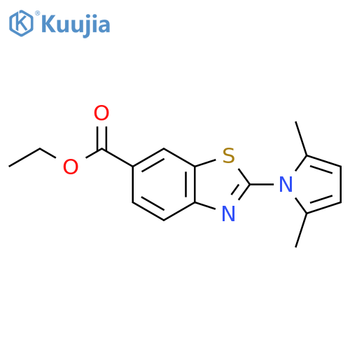 2-(2,5-Dimethyl-pyrrol-1-yl)-benzothiazole-6-carboxylic acid ethyl ester structure