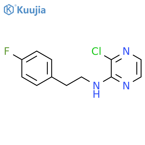 3-chloro-N-[2-(4-fluorophenyl)ethyl]pyrazin-2-amine structure