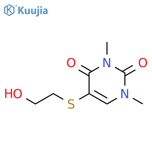 2,4(1H,3H)-Pyrimidinedione, 5-[(2-hydroxyethyl)thio]-1,3-dimethyl- structure