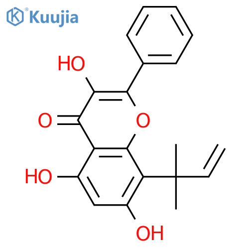 4H-1-Benzopyran-4-one,8-(1,1-dimethyl-2-propenyl)-3,5,7-trihydroxy-2-phenyl- structure