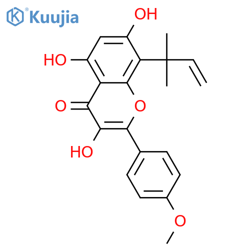 4H-1-Benzopyran-4-one,8-(1,1-dimethyl-2-propenyl)-3,5,7-trihydroxy-2-(4-methoxyphenyl)- structure