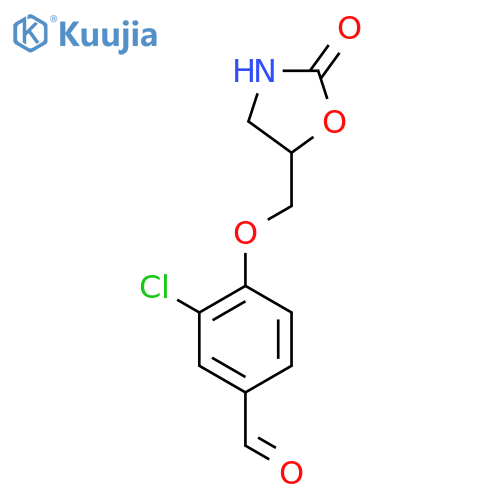 3-chloro-4-(2-oxo-1,3-oxazolidin-5-yl)methoxybenzaldehyde structure