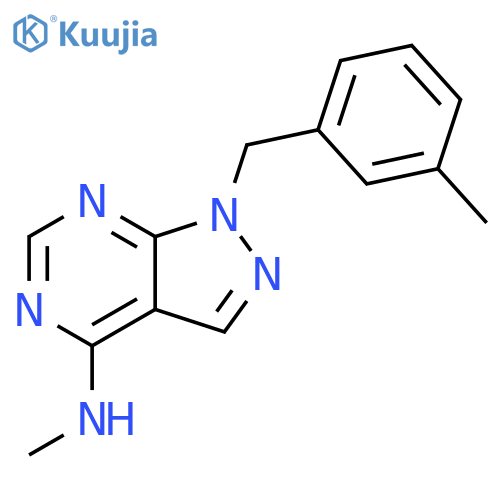 N-methyl-1-(3-methylphenyl)methyl-1H-pyrazolo3,4-dpyrimidin-4-amine structure