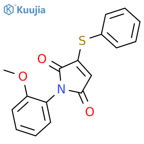 1H-Pyrrole-2,5-dione, 1-(2-methoxyphenyl)-3-(phenylthio)- structure