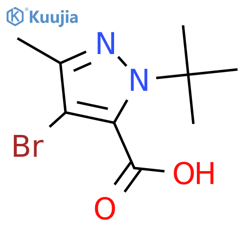4-Bromo-1-(tert-butyl)-3-methyl-1H-pyrazole-5-carboxylic acid structure