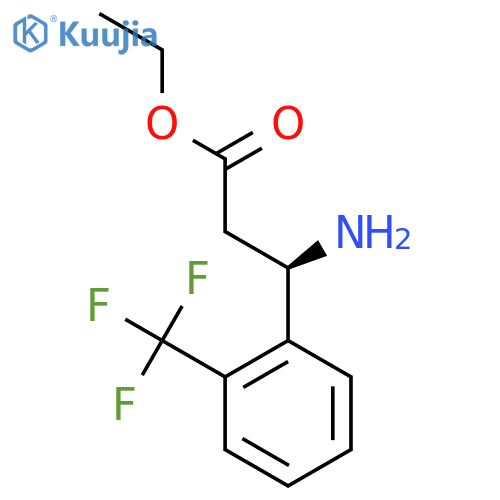 ethyl (3R)-3-amino-3-2-(trifluoromethyl)phenylpropanoate structure