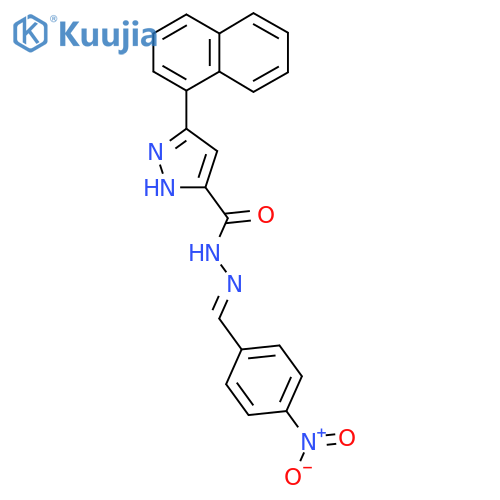 3-(naphthalen-1-yl)-N'-(1E)-(4-nitrophenyl)methylidene-1H-pyrazole-5-carbohydrazide structure