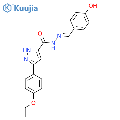 3-(4-ethoxyphenyl)-N'-(1E)-(4-hydroxyphenyl)methylidene-1H-pyrazole-5-carbohydrazide structure