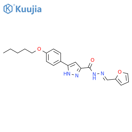 N'-(1E)-(furan-2-yl)methylidene-3-4-(pentyloxy)phenyl-1H-pyrazole-5-carbohydrazide structure