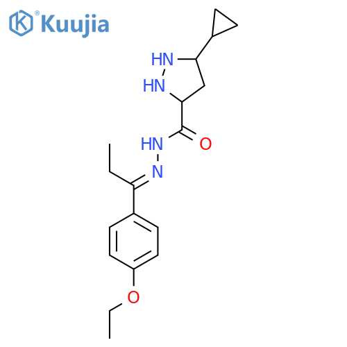 3-cyclopropyl-N'-[(1E)-1-(4-ethoxyphenyl)propylidene]-1H-pyrazole-5-carbohydrazide structure