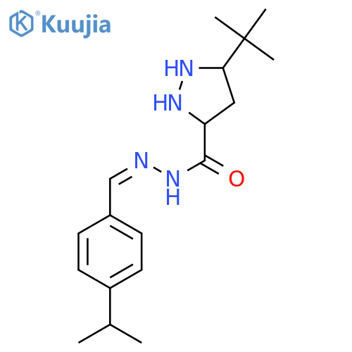 3-tert-butyl-N'-(1Z)-4-(propan-2-yl)phenylmethylidene-1H-pyrazole-5-carbohydrazide structure
