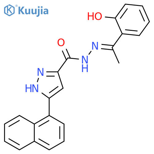 N'-(1E)-1-(2-hydroxyphenyl)ethylidene-3-(naphthalen-1-yl)-1H-pyrazole-5-carbohydrazide structure