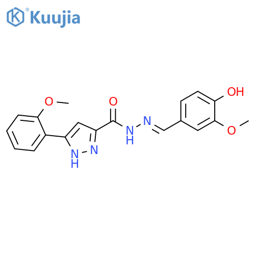 N'-(1E)-(4-hydroxy-3-methoxyphenyl)methylidene-3-(2-methoxyphenyl)-1H-pyrazole-5-carbohydrazide structure