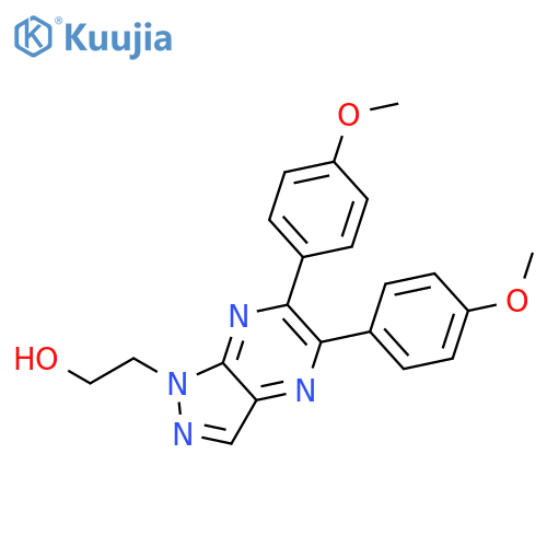 1H-Pyrazolo[3,4-b]pyrazine-1-ethanol, 5,6-bis(4-methoxyphenyl)- structure