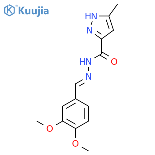 N'-(1E)-(3,4-dimethoxyphenyl)methylidene-3-methyl-1H-pyrazole-5-carbohydrazide structure