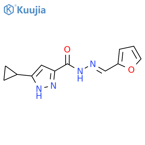 3-cyclopropyl-N'-[(1E)-(furan-2-yl)methylidene]-1H-pyrazole-5-carbohydrazide structure