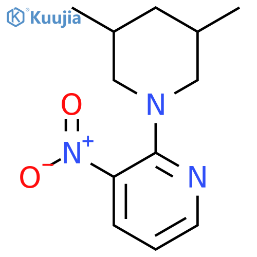 2-(3,5-Dimethylpiperidin-1-yl)-3-nitropyridine structure