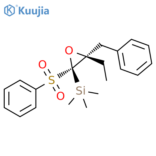 Silane, [3-ethyl-3-(phenylmethyl)-2-(phenylsulfonyl)oxiranyl]trimethyl-, trans- (9CI) structure