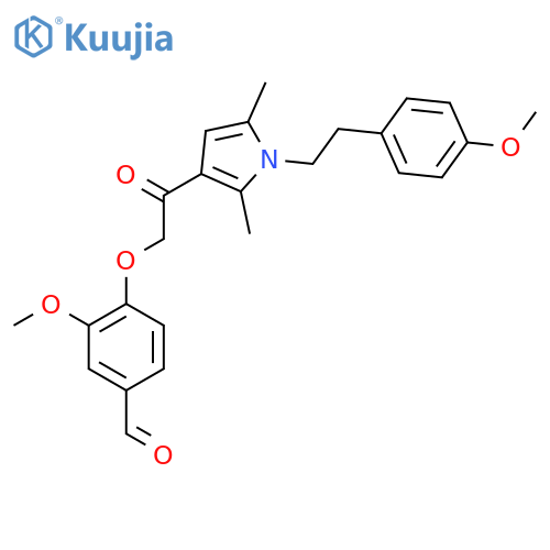 3-Methoxy-4-[2-[1-[2-(4-methoxyphenyl)ethyl]-2,5-dimethylpyrrol-3-yl]-2-oxoethoxy]benzaldehyde structure