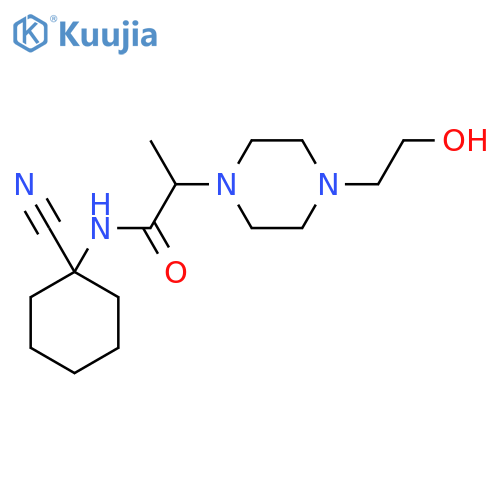 N-(1-cyanocyclohexyl)-2-[4-(2-hydroxyethyl)piperazin-1-yl]propanamide structure