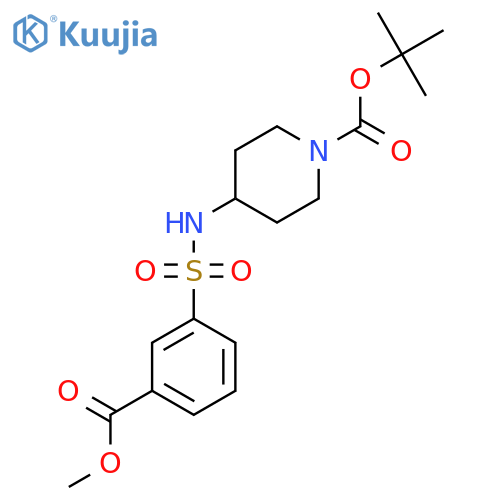 tert-Butyl 4-;3-(methoxycarbonyl)phenylsulfonamido=piperidine-1-carboxylate structure