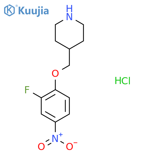 4-[(2-Fluoro-4-nitrophenoxy)methyl]piperidine hydrochloride structure