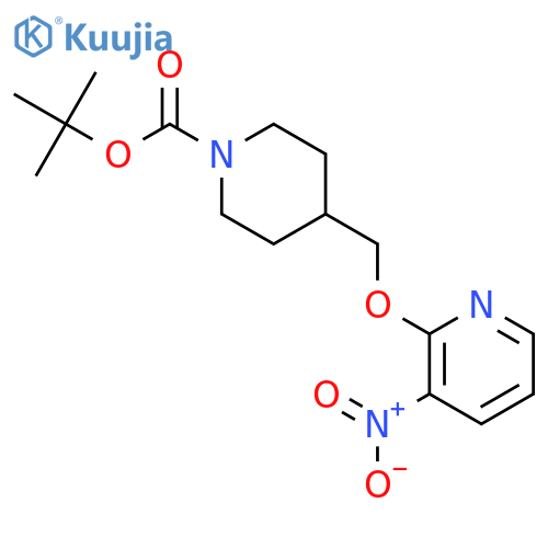 Tert-butyl 4-(((3-nitropyridin-2-yl)oxy)methyl)piperidine-1-carboxylate structure