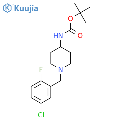 Tert-Butyl 1-(5-chloro-2-fluorobenzyl)piperidin-4-ylcarbamate structure